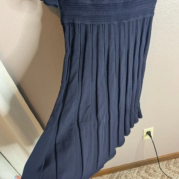 Ted Baker Dorlean Scallop Trim Skater Dress Navy - Picture 5 of 9